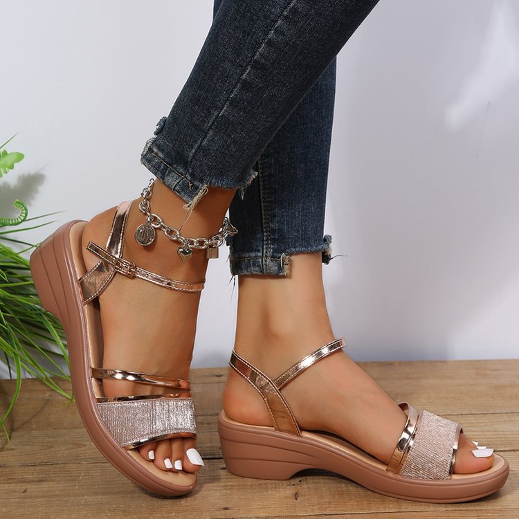 Women's summer new wedge fish mouth sandals