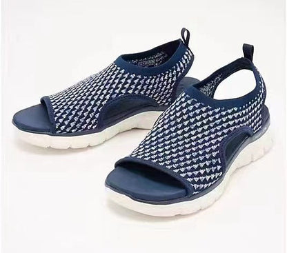 Ladies Fly Woven Thick Sole Casual Breathable Sandals