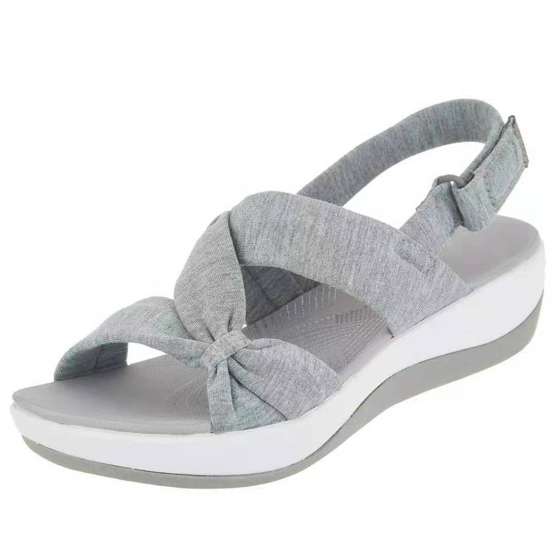 Women's Casual Simple Bow Wedge Sandals