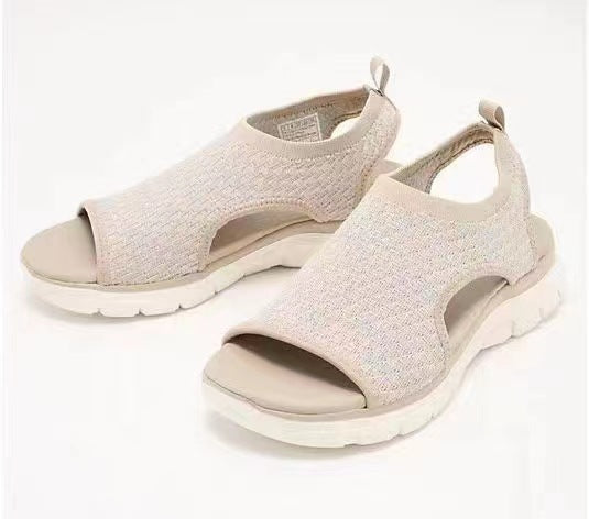 Ladies Fly Woven Thick Sole Casual Breathable Sandals