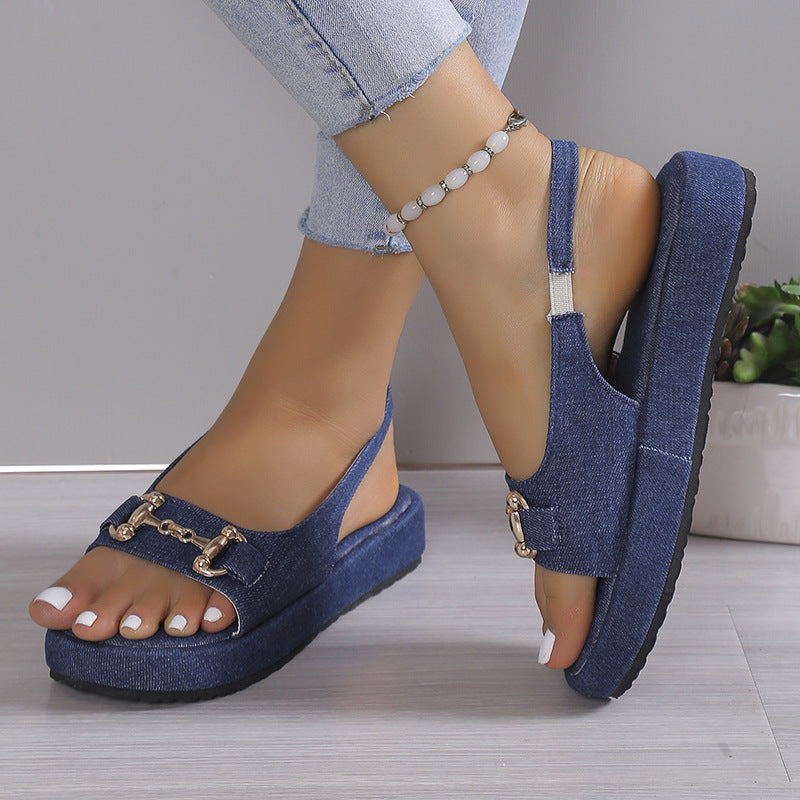 Women's Round Toe Open Toe Flat Sandals