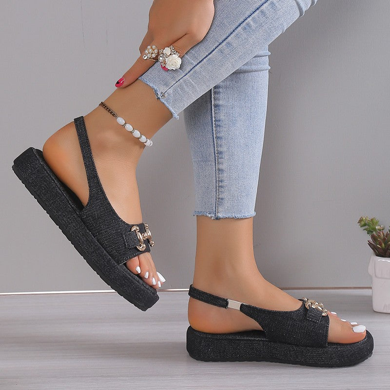 Women's Round Toe Open Toe Flat Sandals