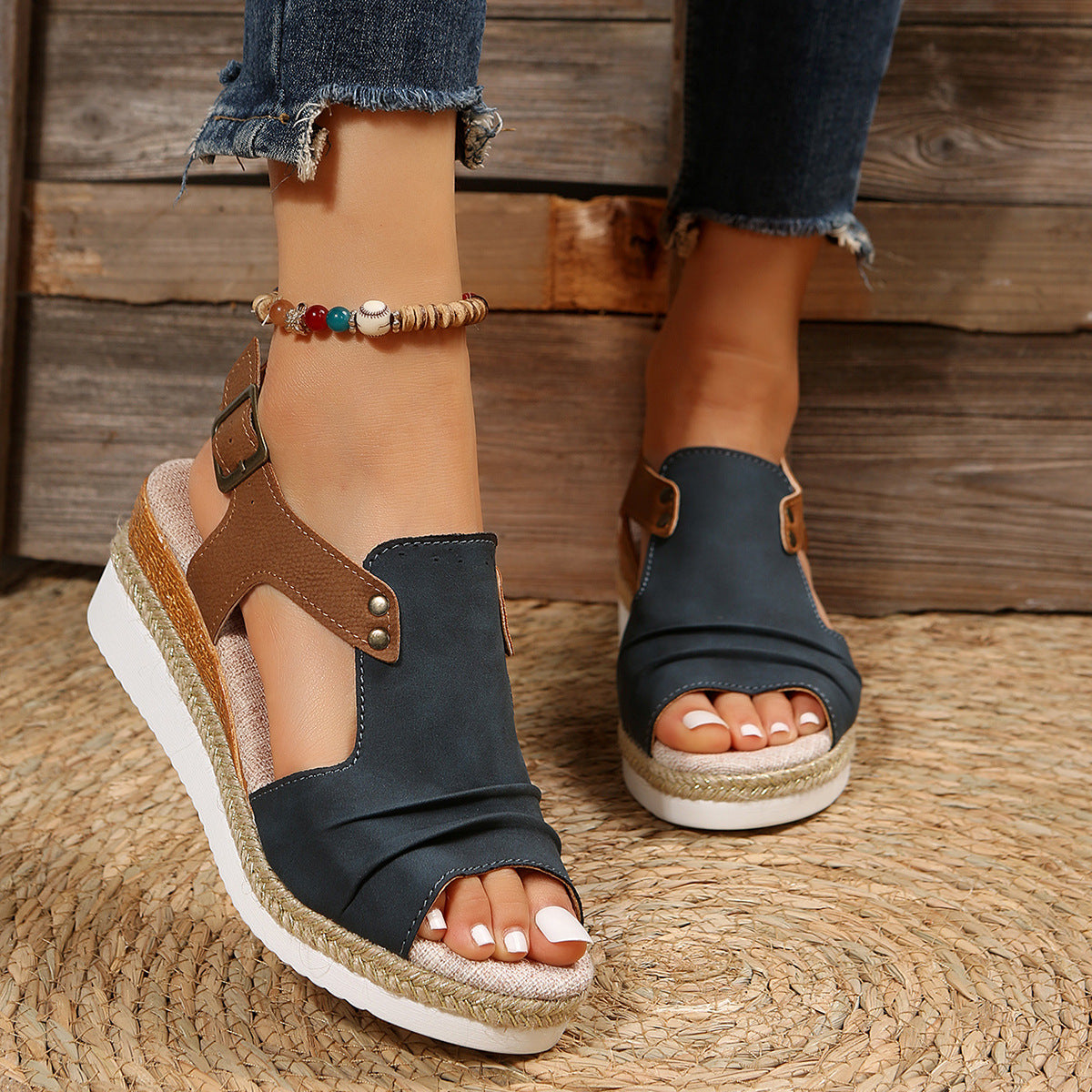 Women's fish mouth casual flat sandals