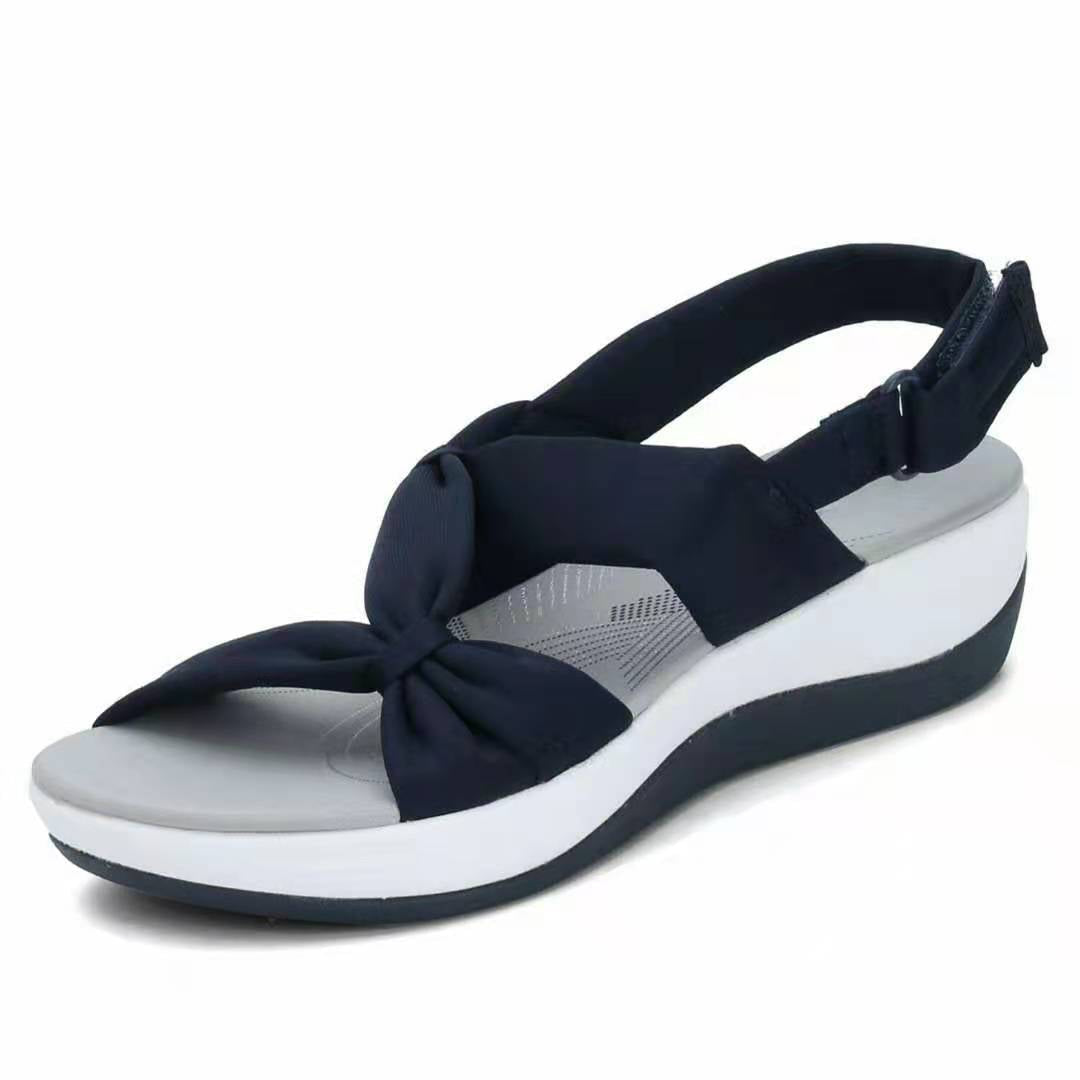 Women's Casual Simple Bow Wedge Sandals