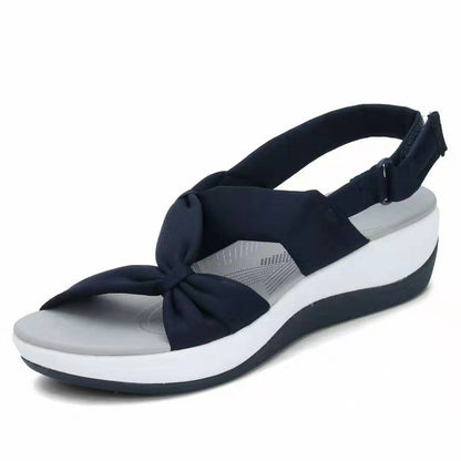 Women's Casual Simple Bow Wedge Sandals