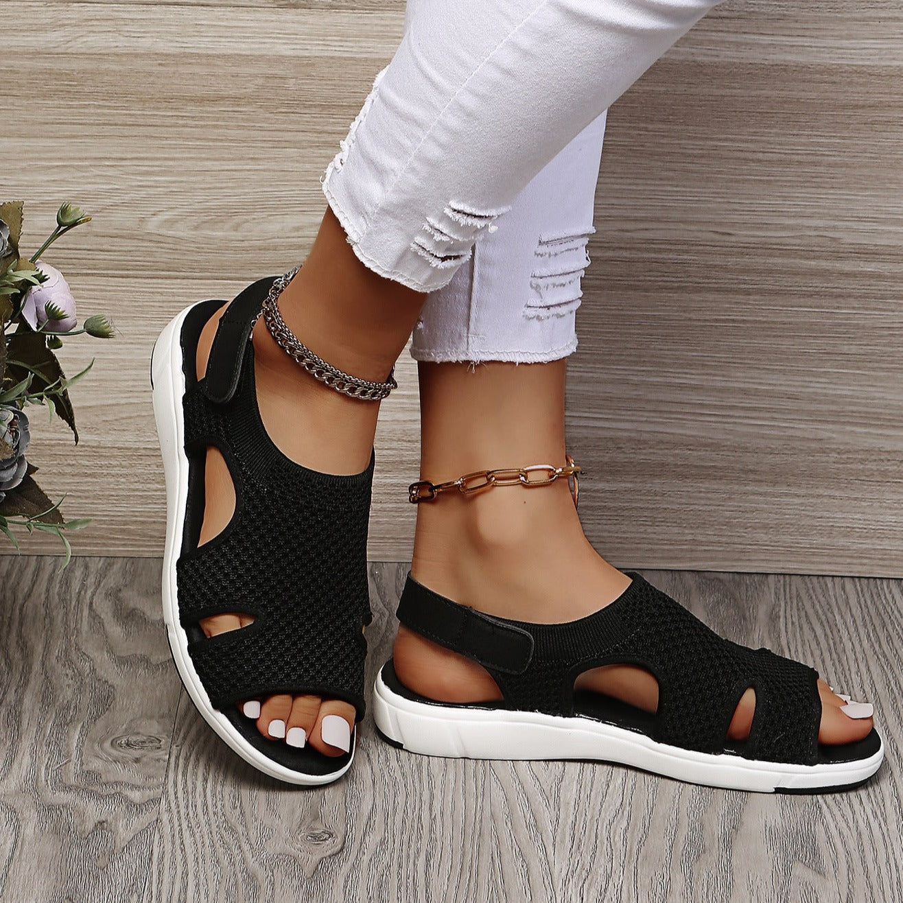 Women's New Summer Breathable Stretch Fly Weave Flat Casual Sandals