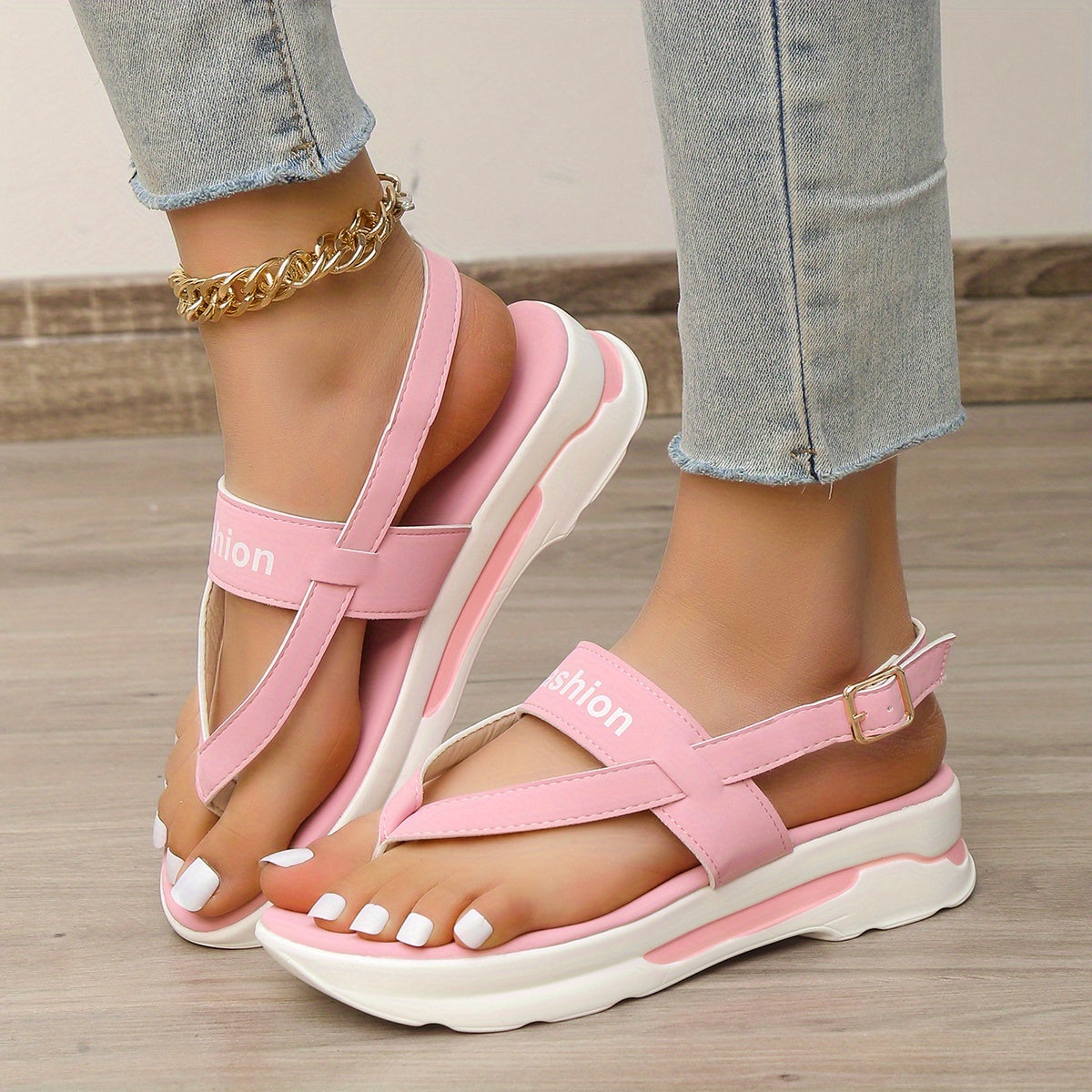 Women's Summer Wedge Thong Sandals