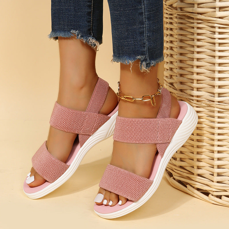 Ladies Fly Woven Flat Casual Sandals