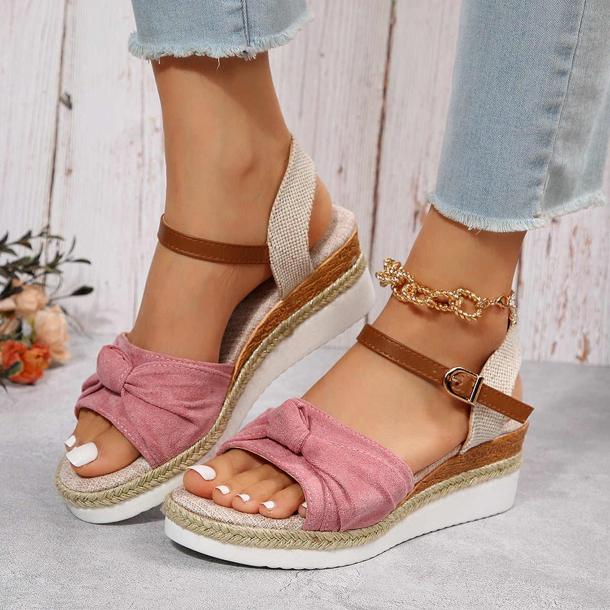 Summer Fish Mouth Bow Knot Sandals