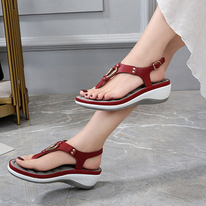 Ladies Rubber Sole Casual Wedge Sandals