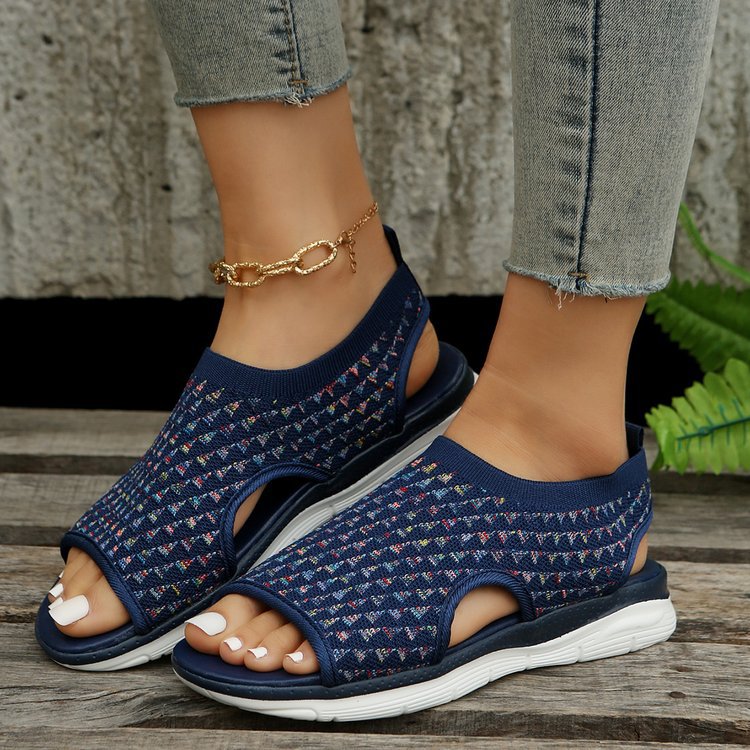 Ladies Fly Woven Thick Sole Casual Breathable Sandals