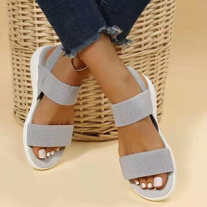 Ladies Fly Woven Flat Casual Sandals