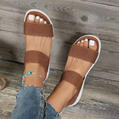 Ladies Fly Woven Flat Casual Sandals