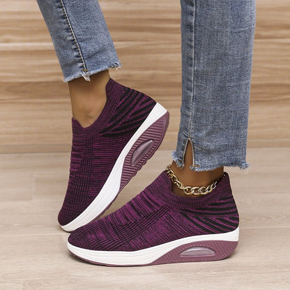 Women's low top fly woven casual sneakers