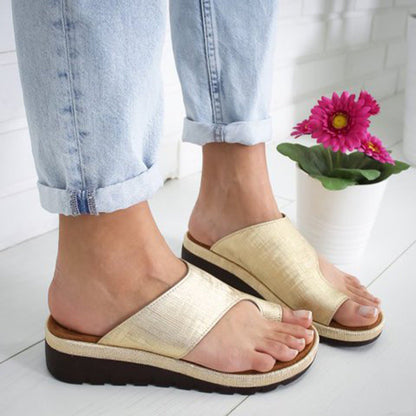 women's solid color toe slippers