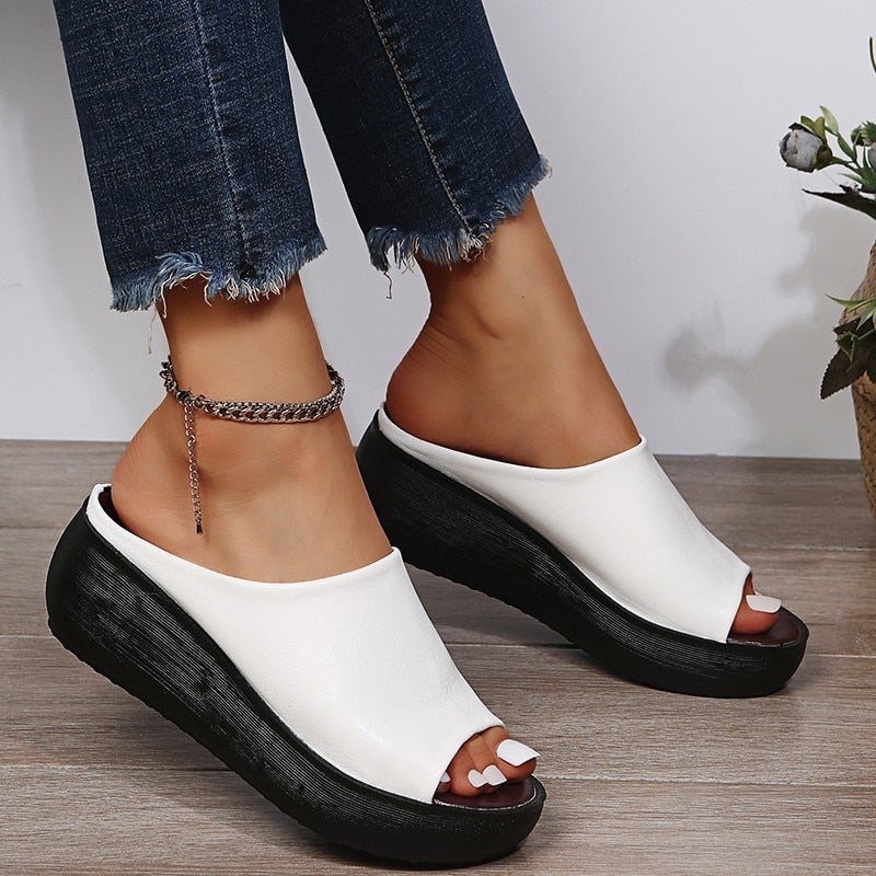 Women's Leather Sole Slippers