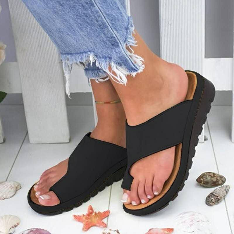 women's solid color toe slippers